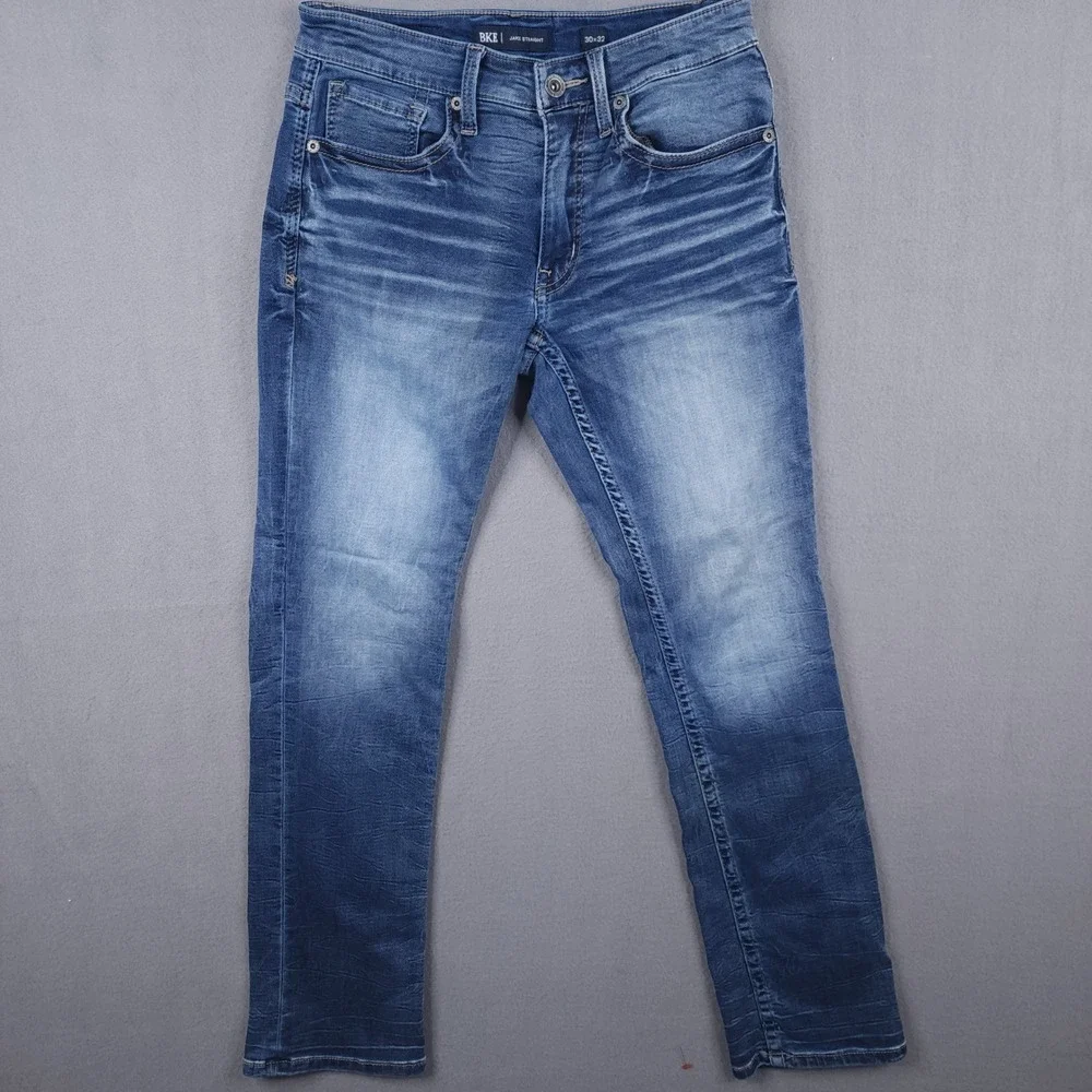 BKE Jake Straight Jeans Mens 30x32 Medium Wash Stretch Denim Lot Of 2‎ Pair